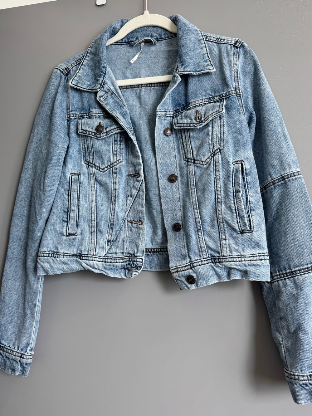 We The Free Womens Light Wash Denim Jacket